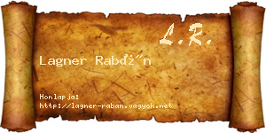 Lagner Rabán névjegykártya